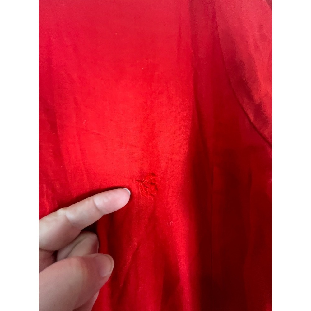 Asha Red Gold Floral Embroidered Tunic Dress Rayon Short Sleeve Boho One Size - Picture 5 of 16